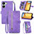 Coque Portefeuille Livre Cuir Etui Clapet S06D pour Xiaomi Poco C65 Violet