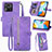 Coque Portefeuille Livre Cuir Etui Clapet S06D pour Xiaomi Redmi 10 India Violet