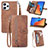 Coque Portefeuille Livre Cuir Etui Clapet S06D pour Xiaomi Redmi 12 4G Marron