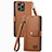 Coque Portefeuille Livre Cuir Etui Clapet S07D pour Apple iPhone 14 Pro Marron