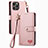 Coque Portefeuille Livre Cuir Etui Clapet S07D pour Apple iPhone 14 Pro Rose