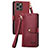 Coque Portefeuille Livre Cuir Etui Clapet S07D pour Apple iPhone 14 Pro Rouge