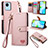 Coque Portefeuille Livre Cuir Etui Clapet S07D pour Realme C30 Rose