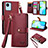 Coque Portefeuille Livre Cuir Etui Clapet S07D pour Realme C30 Rouge