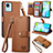 Coque Portefeuille Livre Cuir Etui Clapet S07D pour Realme C30s Marron