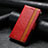 Coque Portefeuille Livre Cuir Etui Clapet S10D pour Google Pixel 6a 5G Rouge