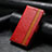 Coque Portefeuille Livre Cuir Etui Clapet S10D pour Huawei Honor X8b Rouge