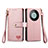 Coque Portefeuille Livre Cuir Etui Clapet S15D pour Huawei Mate 60 Pro Rose