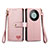 Coque Portefeuille Livre Cuir Etui Clapet S15D pour Huawei Mate 60 Rose