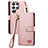 Coque Portefeuille Livre Cuir Etui Clapet S15D pour Samsung Galaxy S22 Ultra 5G Rose