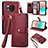 Coque Portefeuille Livre Cuir Etui Clapet S15D pour Sharp Aquos R8 Rouge