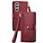 Coque Portefeuille Livre Cuir Etui Clapet S16D pour Samsung Galaxy S22 Plus 5G Rouge