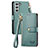 Coque Portefeuille Livre Cuir Etui Clapet S16D pour Samsung Galaxy S23 Plus 5G Vert