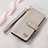 Coque Portefeuille Livre Cuir Etui Clapet S16D pour Samsung Galaxy S23 Ultra 5G Gris