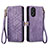 Coque Portefeuille Livre Cuir Etui Clapet S17D pour Oppo A58 4G Violet