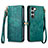 Coque Portefeuille Livre Cuir Etui Clapet S17D pour Samsung Galaxy S22 5G Vert