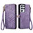 Coque Portefeuille Livre Cuir Etui Clapet S17D pour Samsung Galaxy S22 Ultra 5G Violet