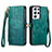 Coque Portefeuille Livre Cuir Etui Clapet S17D pour Samsung Galaxy S23 Ultra 5G Vert