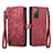 Coque Portefeuille Livre Cuir Etui Clapet S18D pour Samsung Galaxy S20 FE 4G Rouge