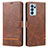 Coque Portefeuille Livre Cuir Etui Clapet SY1 pour Oppo Reno6 Pro 5G India Marron