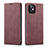 Coque Portefeuille Livre Cuir Etui Clapet T01 pour Apple iPhone 12 Mini Vin Rouge