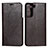 Coque Portefeuille Livre Cuir Etui Clapet T01D pour Samsung Galaxy S21 5G Marron