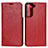 Coque Portefeuille Livre Cuir Etui Clapet T01D pour Samsung Galaxy S21 5G Rouge