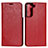 Coque Portefeuille Livre Cuir Etui Clapet T01D pour Samsung Galaxy S21 FE 5G Rouge