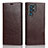 Coque Portefeuille Livre Cuir Etui Clapet T01D pour Samsung Galaxy S22 Ultra 5G Marron