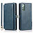 Coque Portefeuille Livre Cuir Etui Clapet T03 pour Samsung Galaxy Note 20 5G Bleu