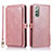 Coque Portefeuille Livre Cuir Etui Clapet T03 pour Samsung Galaxy Note 20 5G Or Rose