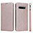 Coque Portefeuille Livre Cuir Etui Clapet T03 pour Samsung Galaxy S10 5G Or Rose