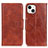 Coque Portefeuille Livre Cuir Etui Clapet T05 pour Apple iPhone 13 Marron