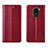 Coque Portefeuille Livre Cuir Etui Clapet T05 pour Xiaomi Redmi Note 9 Rouge