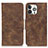 Coque Portefeuille Livre Cuir Etui Clapet T06 pour Apple iPhone 13 Pro Max Marron