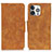 Coque Portefeuille Livre Cuir Etui Clapet T06 pour Apple iPhone 14 Pro Max Orange