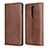 Coque Portefeuille Livre Cuir Etui Clapet T06 pour OnePlus 8 Marron