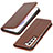 Coque Portefeuille Livre Cuir Etui Clapet T06D pour Samsung Galaxy S21 5G Marron