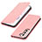 Coque Portefeuille Livre Cuir Etui Clapet T06D pour Samsung Galaxy S21 FE 5G Rose