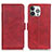 Coque Portefeuille Livre Cuir Etui Clapet T07 pour Apple iPhone 13 Pro Max Rouge