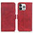 Coque Portefeuille Livre Cuir Etui Clapet T07 pour Apple iPhone 13 Pro Rouge