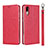 Coque Portefeuille Livre Cuir Etui Clapet T07 pour Huawei P20 Rouge