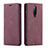 Coque Portefeuille Livre Cuir Etui Clapet T07 pour OnePlus 8 Vin Rouge