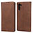 Coque Portefeuille Livre Cuir Etui Clapet T07 pour Samsung Galaxy Note 10 Marron