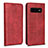 Coque Portefeuille Livre Cuir Etui Clapet T07 pour Samsung Galaxy S10 Rouge