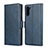 Coque Portefeuille Livre Cuir Etui Clapet T08 pour Samsung Galaxy Note 10 5G Bleu