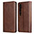 Coque Portefeuille Livre Cuir Etui Clapet T08 pour Xiaomi Mi Note 10 Marron