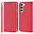 Coque Portefeuille Livre Cuir Etui Clapet T08D pour Samsung Galaxy S21 5G Rouge