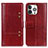 Coque Portefeuille Livre Cuir Etui Clapet T10 pour Apple iPhone 14 Pro Max Rouge