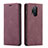 Coque Portefeuille Livre Cuir Etui Clapet T10 pour OnePlus 8 Pro Vin Rouge